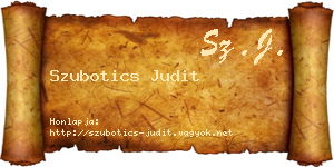 Szubotics Judit névjegykártya